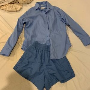 Blue Abercrombie shirt & short set
